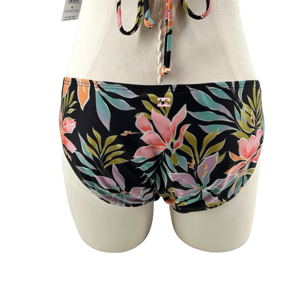 NWT Billabong Beach Babe Tri Set Black Floral Print Women’s Size XL - Picture 9 of 15